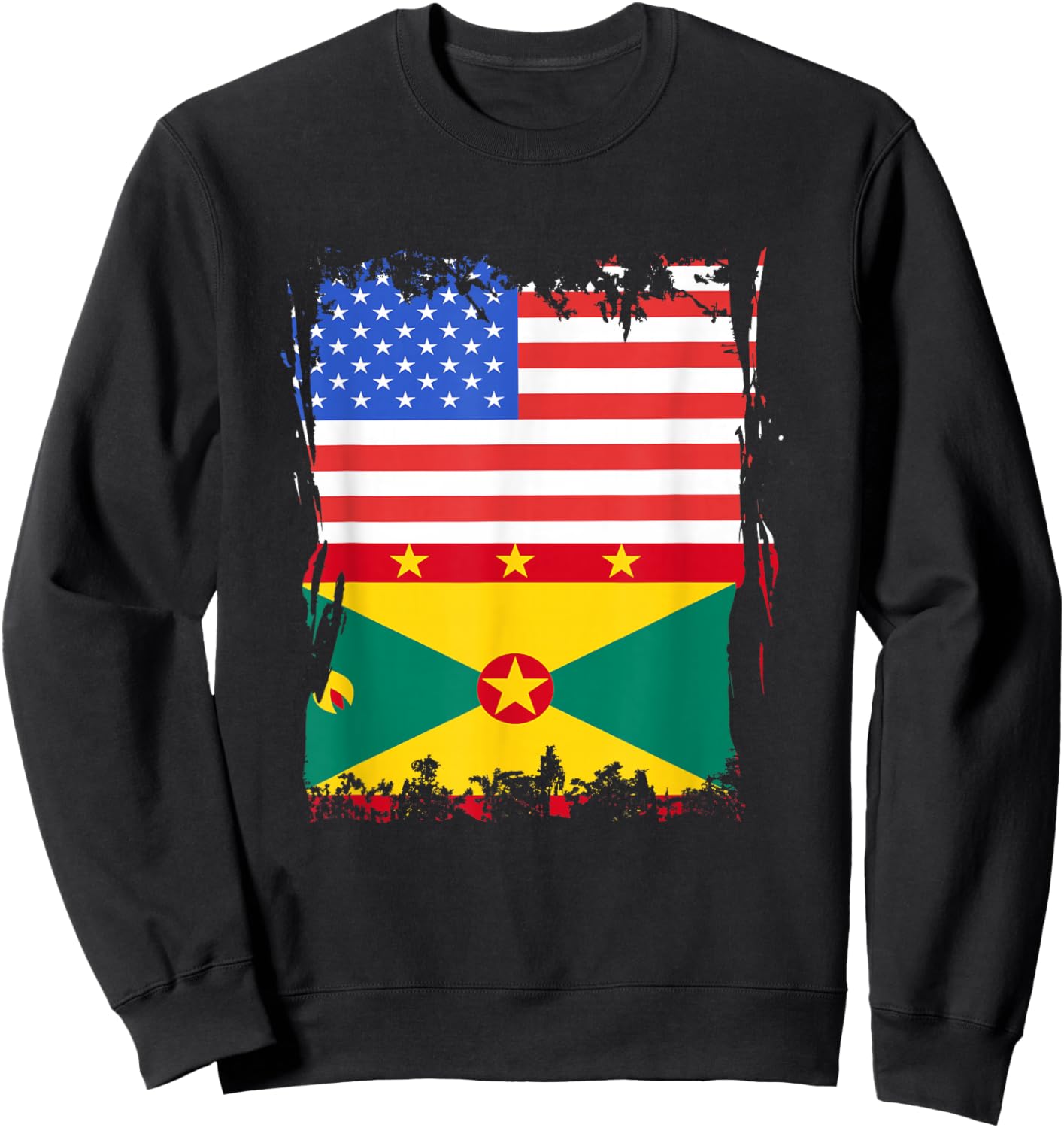 Grenada Flag America Grenadian Pride USA Grenadian Roots Sweatshirt - Sweatshirt | Black