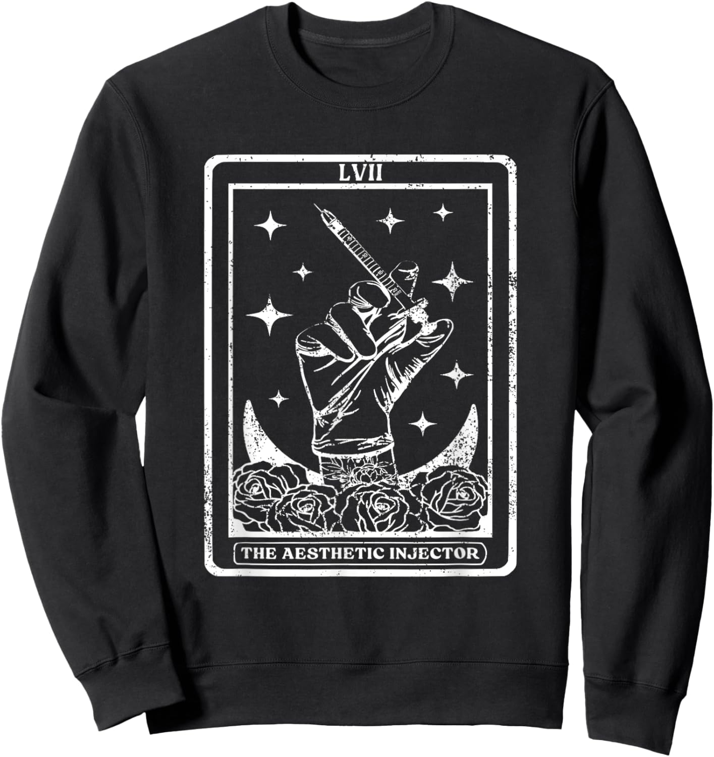 The Aesthetic Injector Tarot Card Aesthetic Nurse Injector , Small, Black Sweatshirt - Sweatshirt | Black