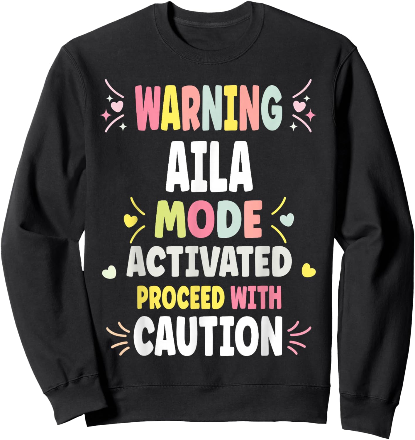 AILA Personalized Women's Gift Custom AILA Sweatshirt - Sweatshirt | Black