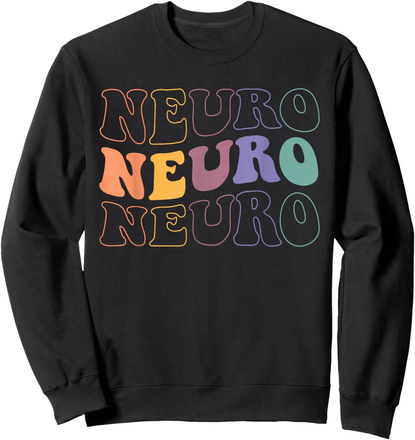 Retro Groovy In My Neuro Nurse Era Neuro Nursing Groovy Neuro Trauma Icu Nurse Neurology Nurse Neuroscience Sweatshirt - Sweatshirt | Black