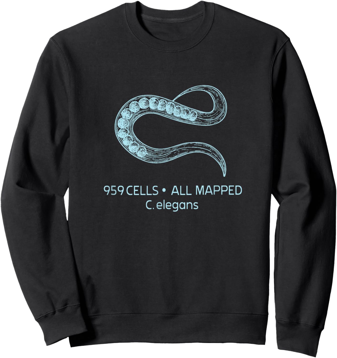 959 Cell All Mapped Biology Funny C Elegans Sweatshirt - Sweatshirt | Black