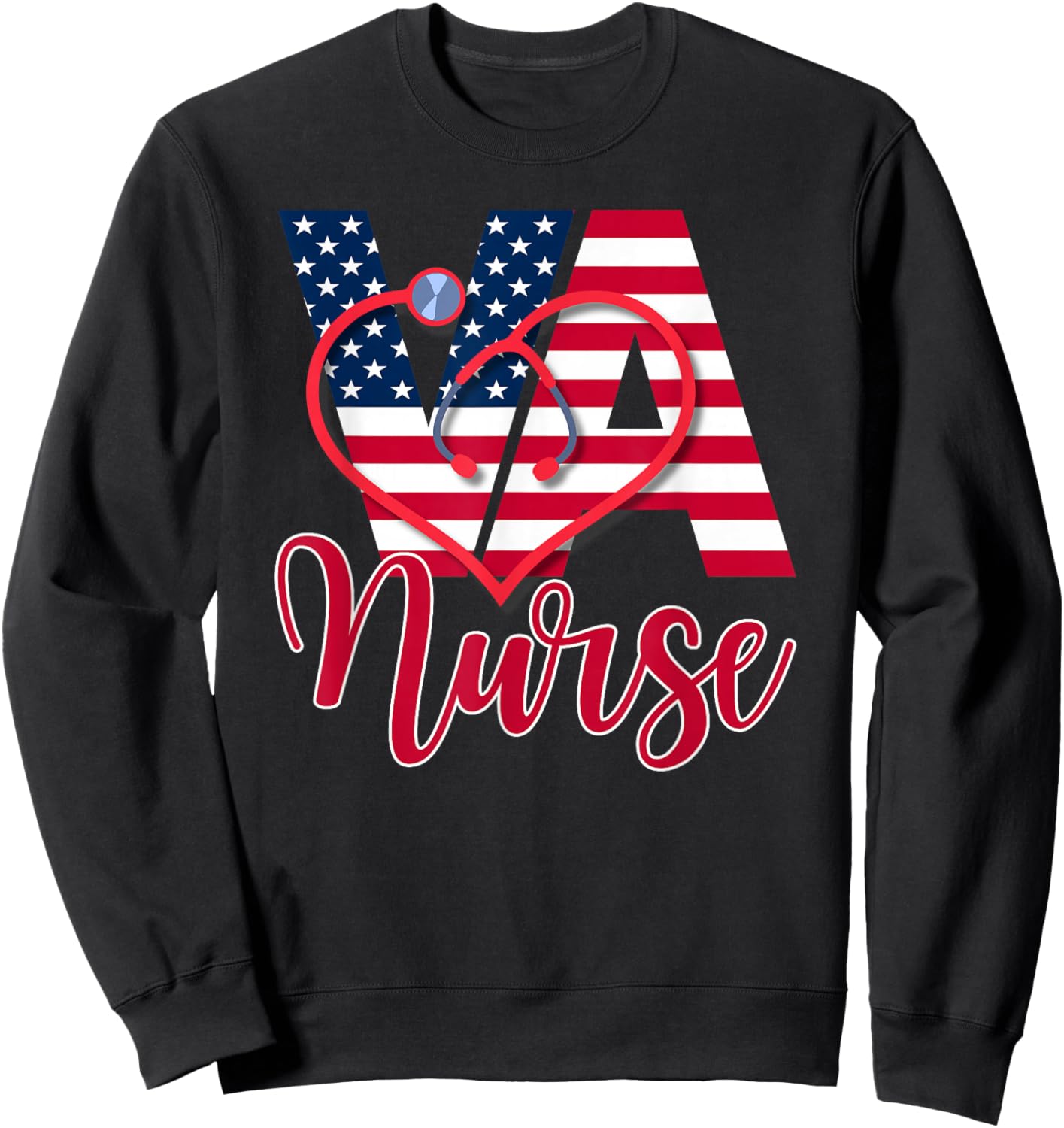 VA Nurse T Shirt Women Men | VA Nurse Shirts Men Sweatshirt - Sweatshirt | Black