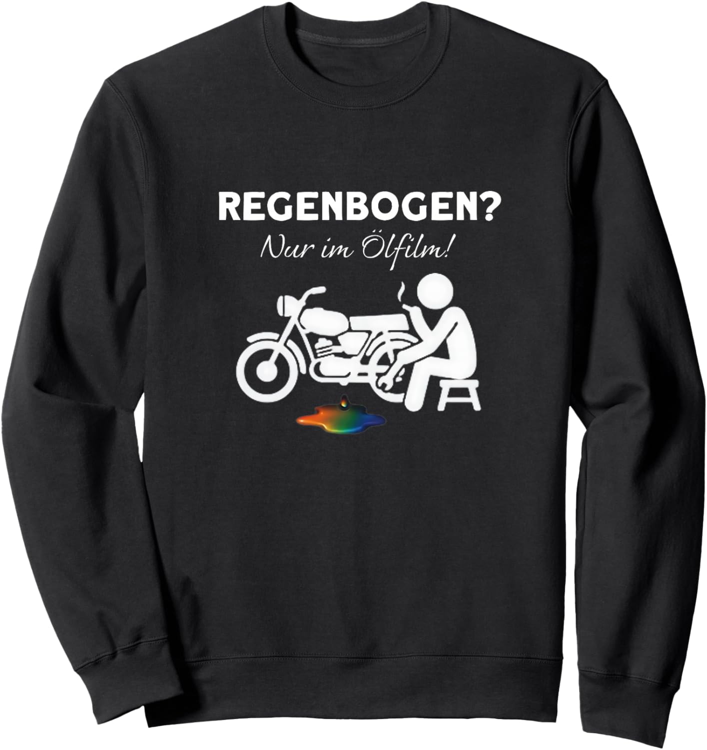 Regenbogen Nur im Ölfilm Statement Premium Sweatshirt - Sweatshirt | Black