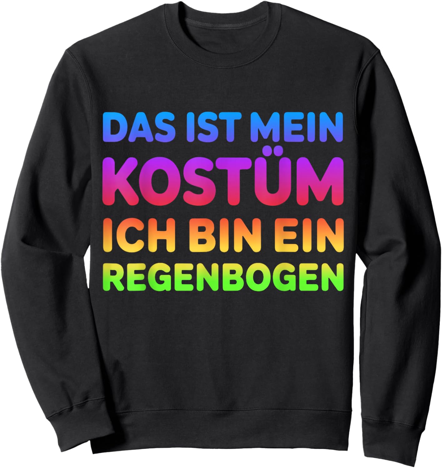 Rainbow Costume Carnival Fancy Dress Sweatshirt - Sweatshirt | Black