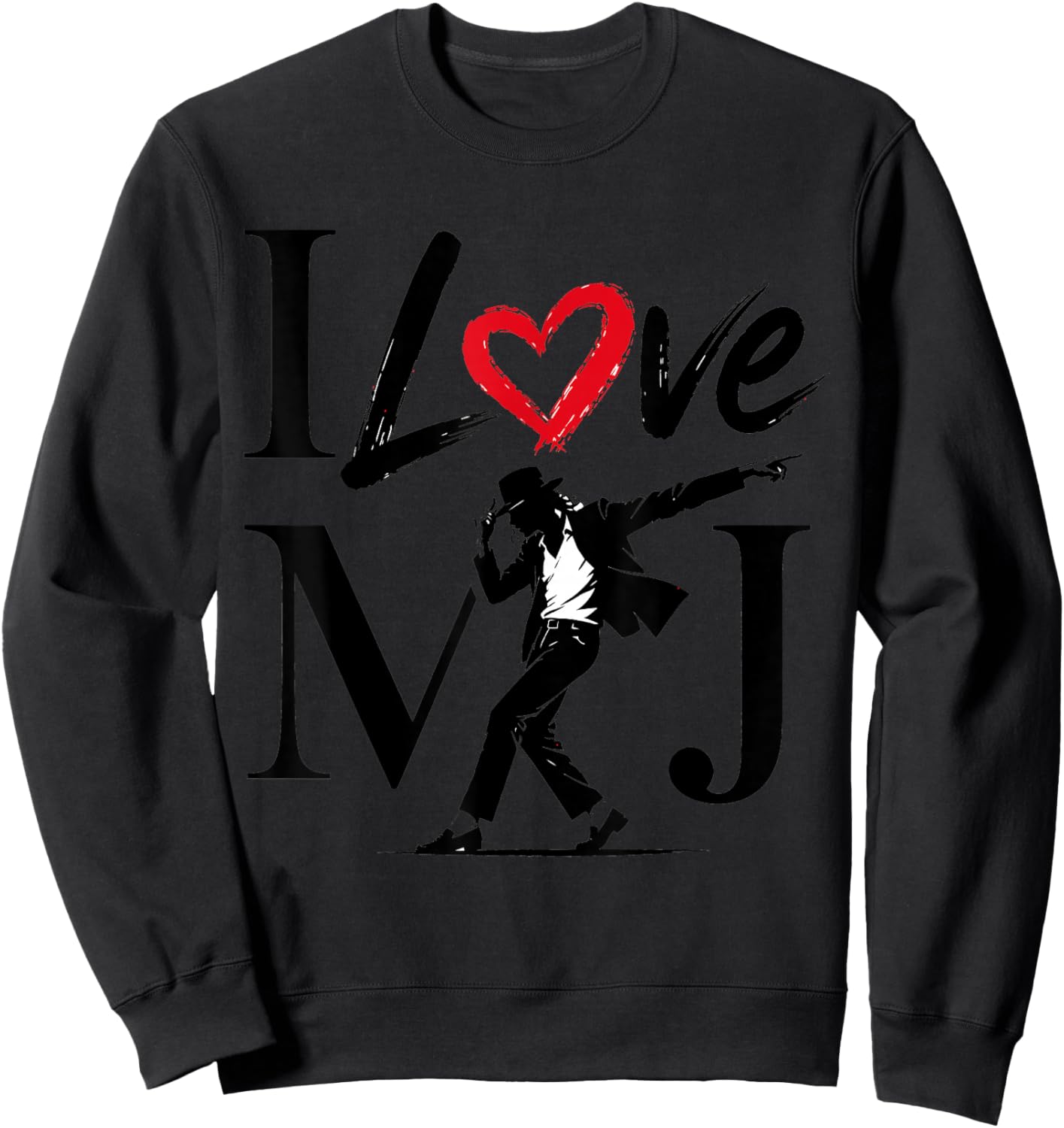 I Love MJ Shirt, I Heart MJ Sweatshirt - Sweatshirt | Black