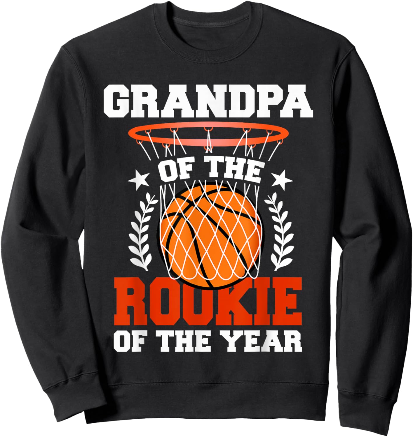 Grandpa Of Rookie 1st Basketball Birthday Theme Matching Sweatshirt - Sweatshirt | Black