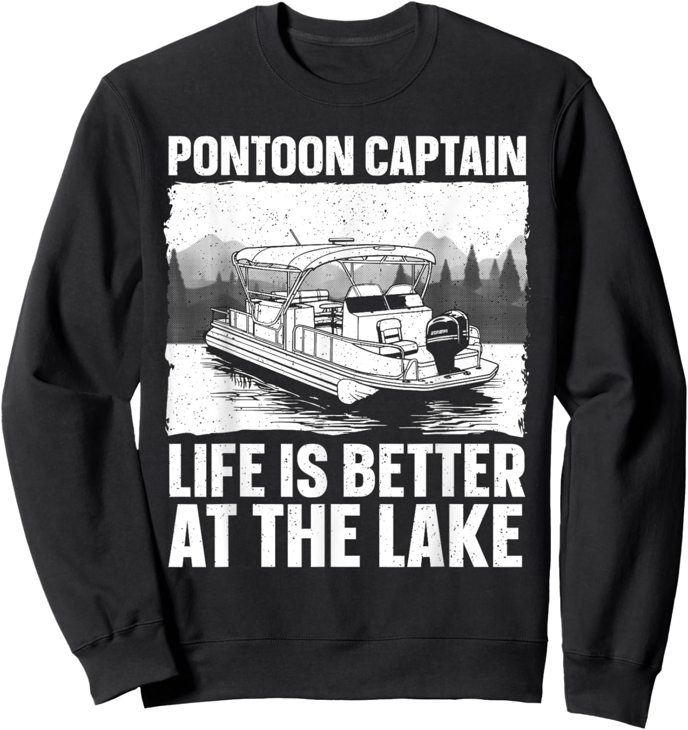 Funny Pontoon Captain Art Women Pontoon Boat Lover Sweatshirt - Sweatshirt | Black