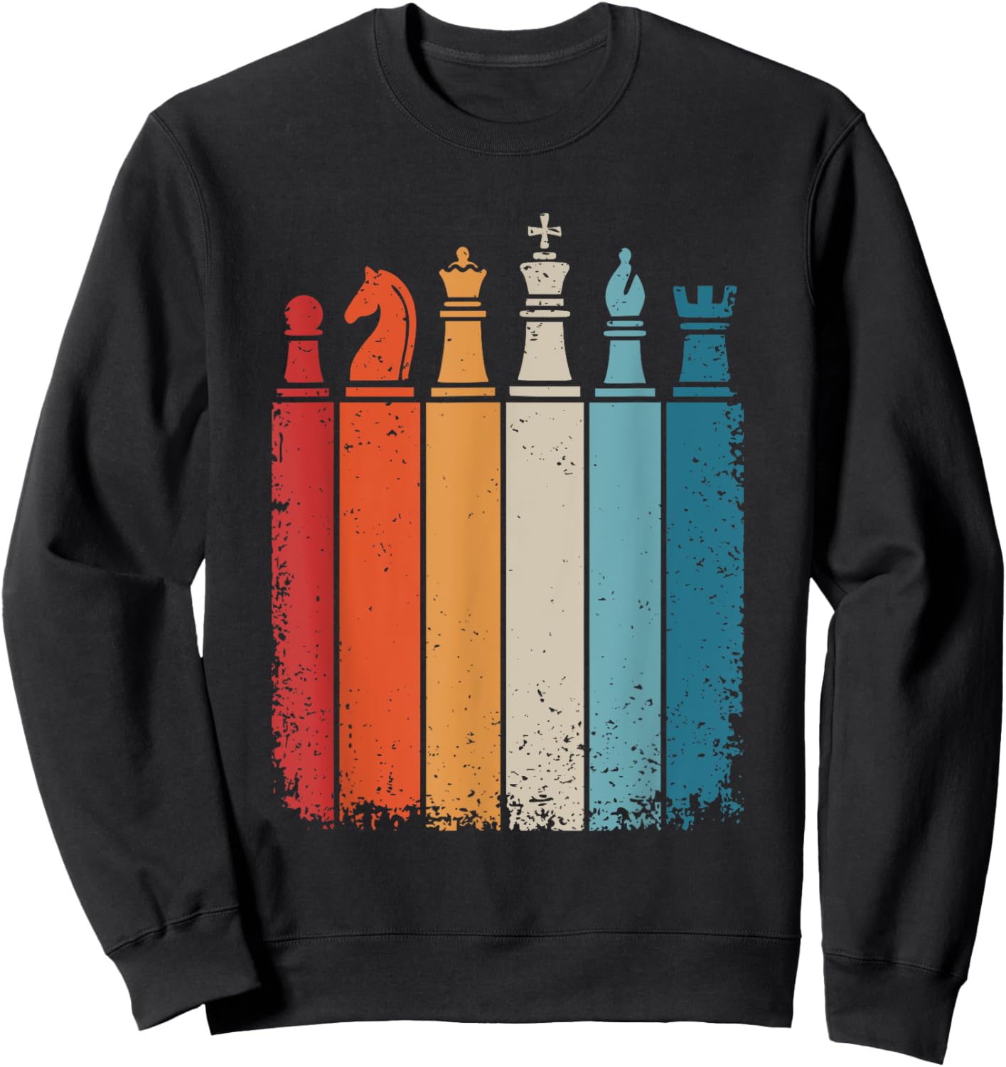 Chess Player Vintage Chess Pieces Sweatshirt - Sweatshirt | Black