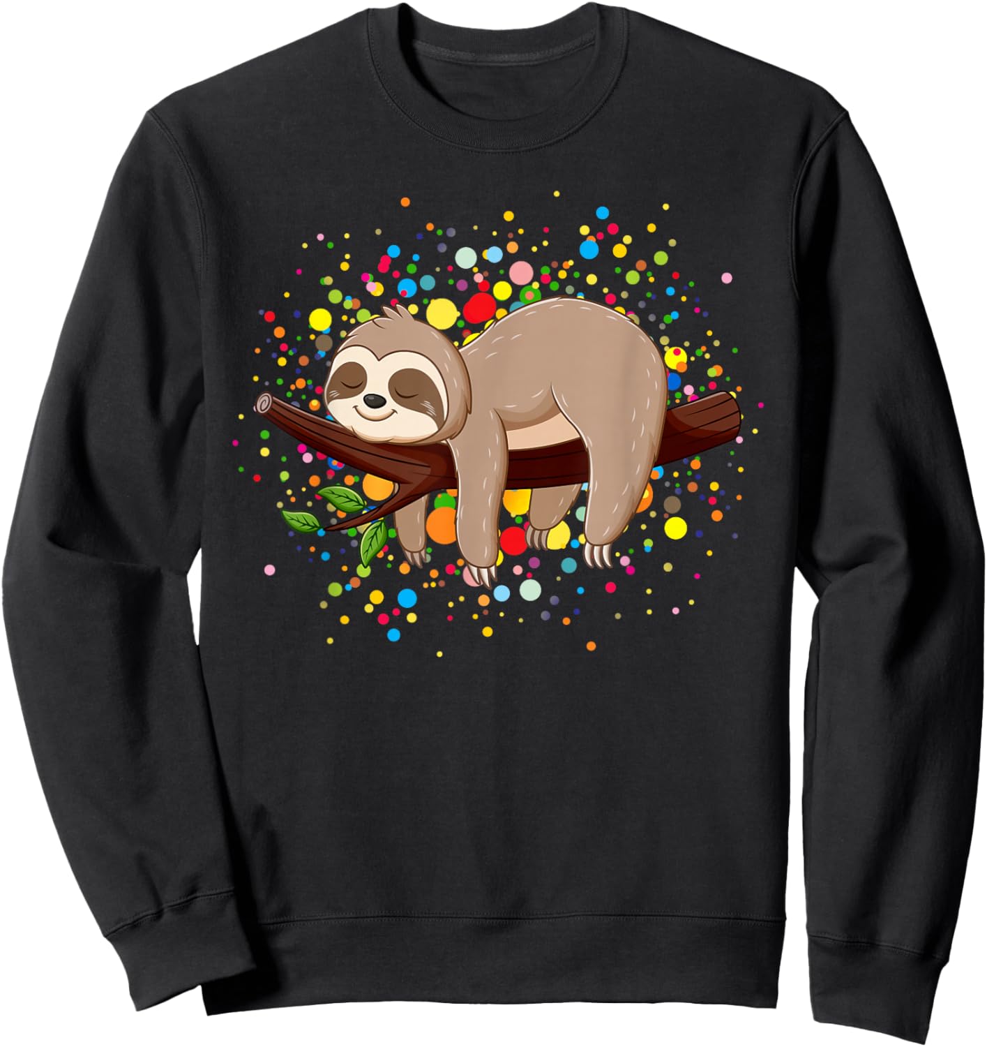 Funny Sloth Lovers Polka Dots Happy Dot Day Girls Boys Kids Sweatshirt - Sweatshirt | Black