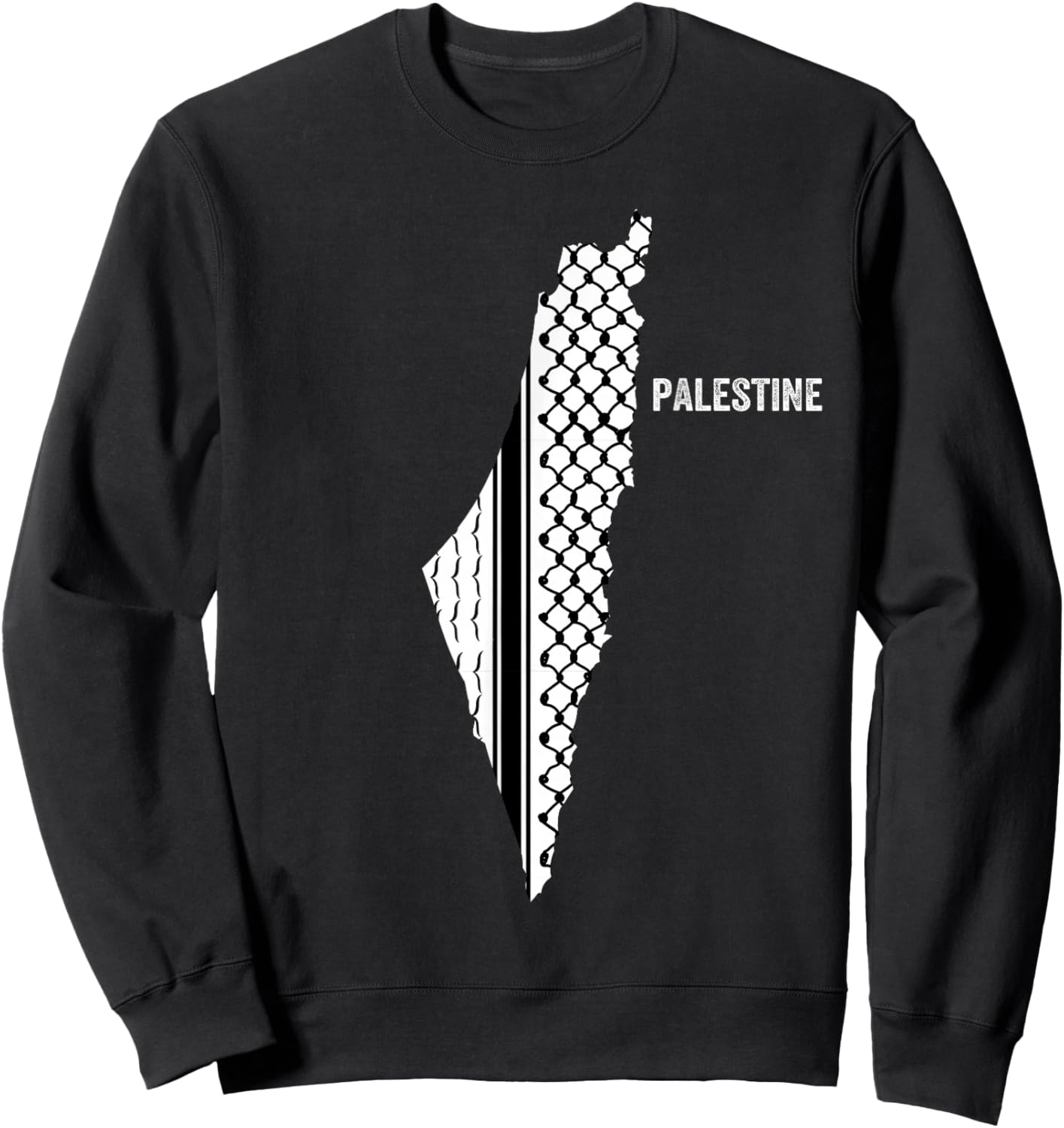 i Love Palestine, Palastine Illustration Graphic Design Sweatshirt - Sweatshirt | Black