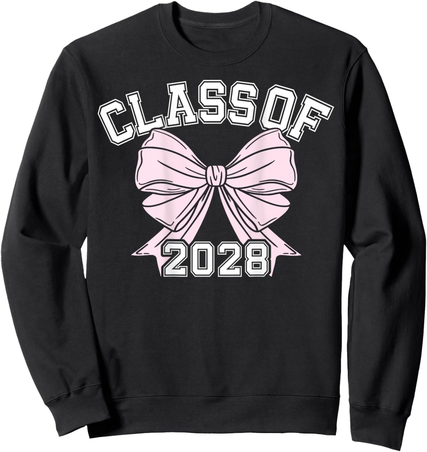 Class Of 2028 Coquette Bow Class Of Sweatshirt - Sweatshirt | Black