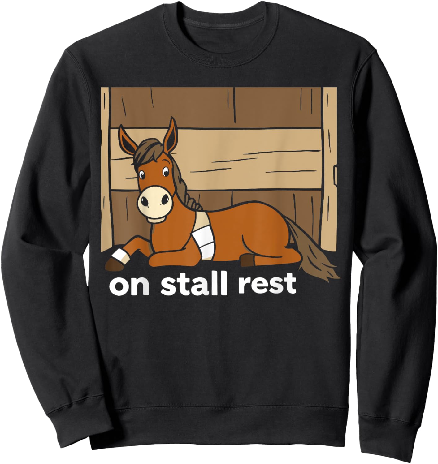 On Stall Rest Equestrian Horse Riding Rodeo Rider Funny Sweatshirt - Sweatshirt | Black