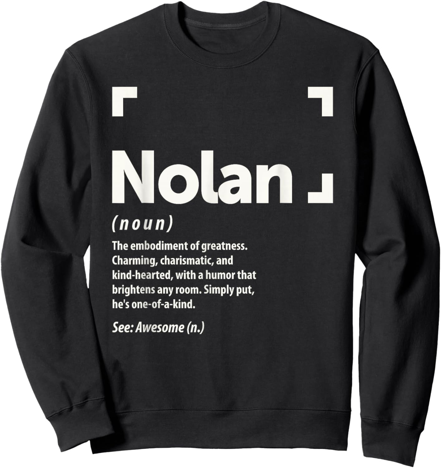 Nolan Personalized Name Apparel Cld Nolan Definition Personalized Name Nolan -Adults Kids Black Small Classic Fit Short Sleeve Sweatshirt - Sweatshirt | Black