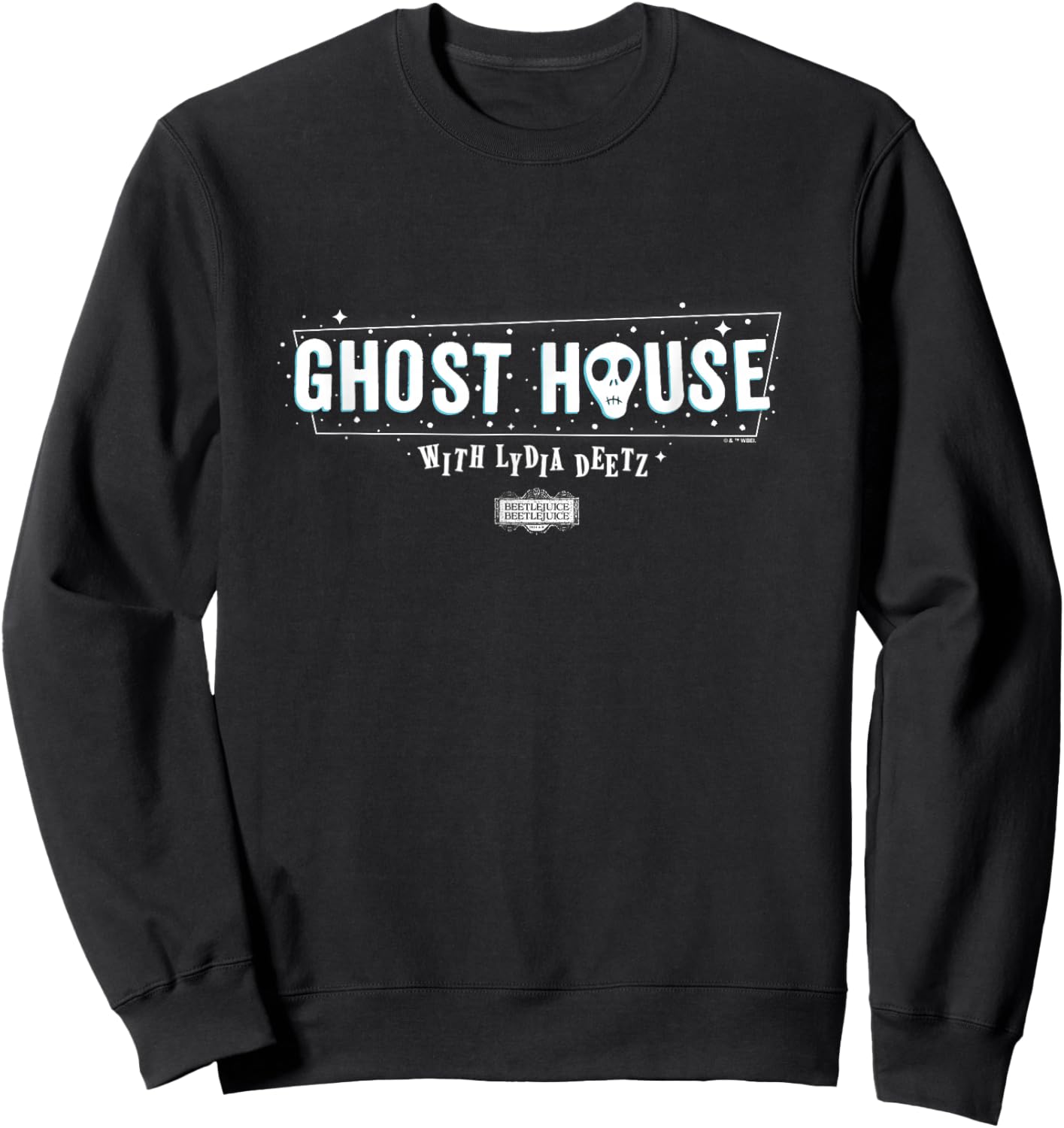 Beetlejuice Beetlejuice Ghost House With Lydia Deetz Logo Sweatshirt - Sweatshirt | Black