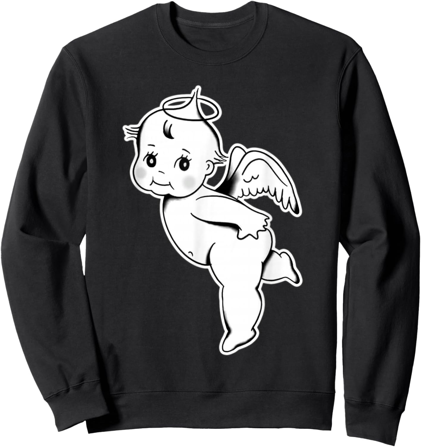 Kewpie Baby Angel Cherub Cute Sweatshirt - Sweatshirt | Black