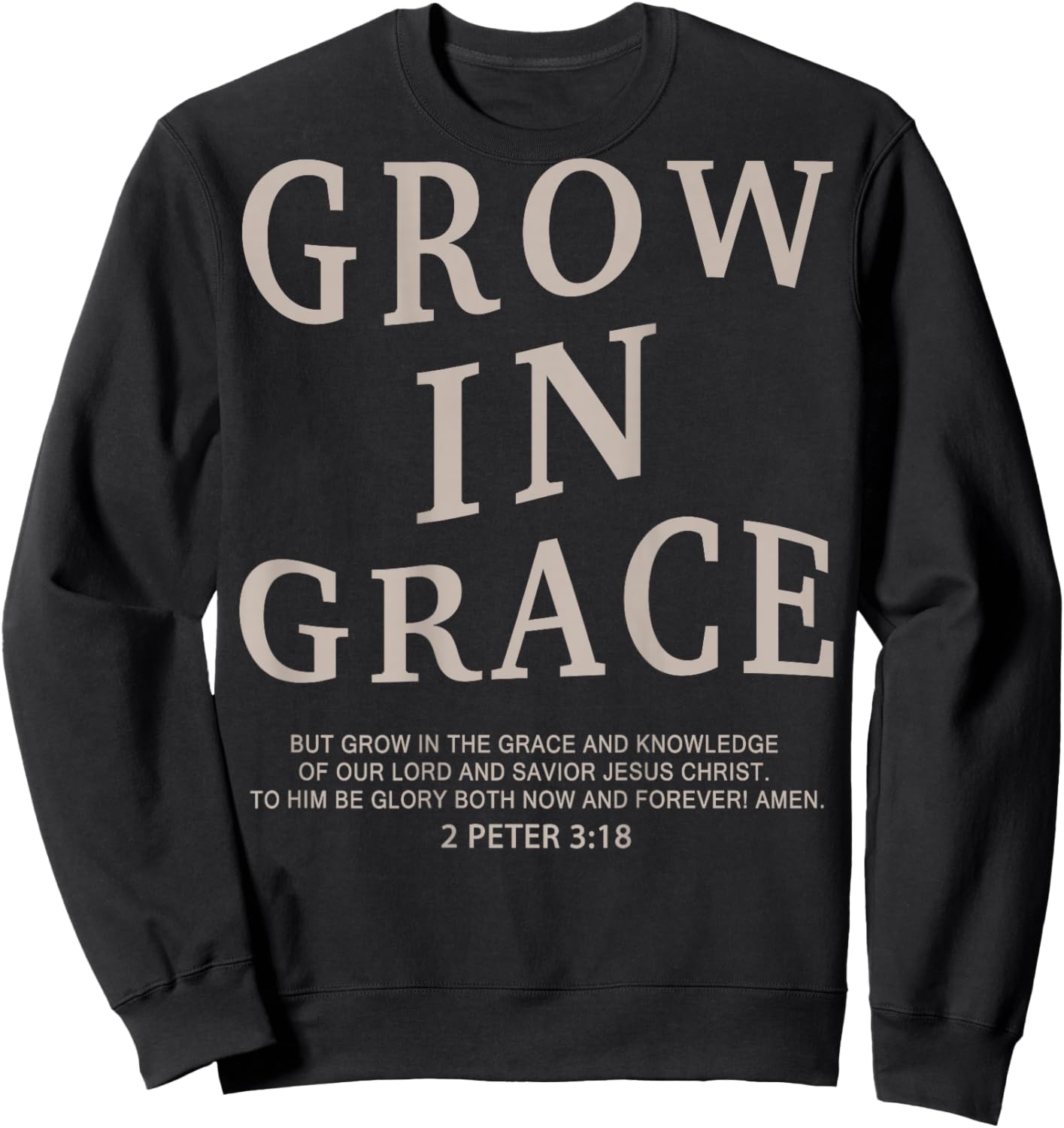 Youth Grow In Grace Christian Teen Girl Women Jesus Christ Sweatshirt - Sweatshirt | Black