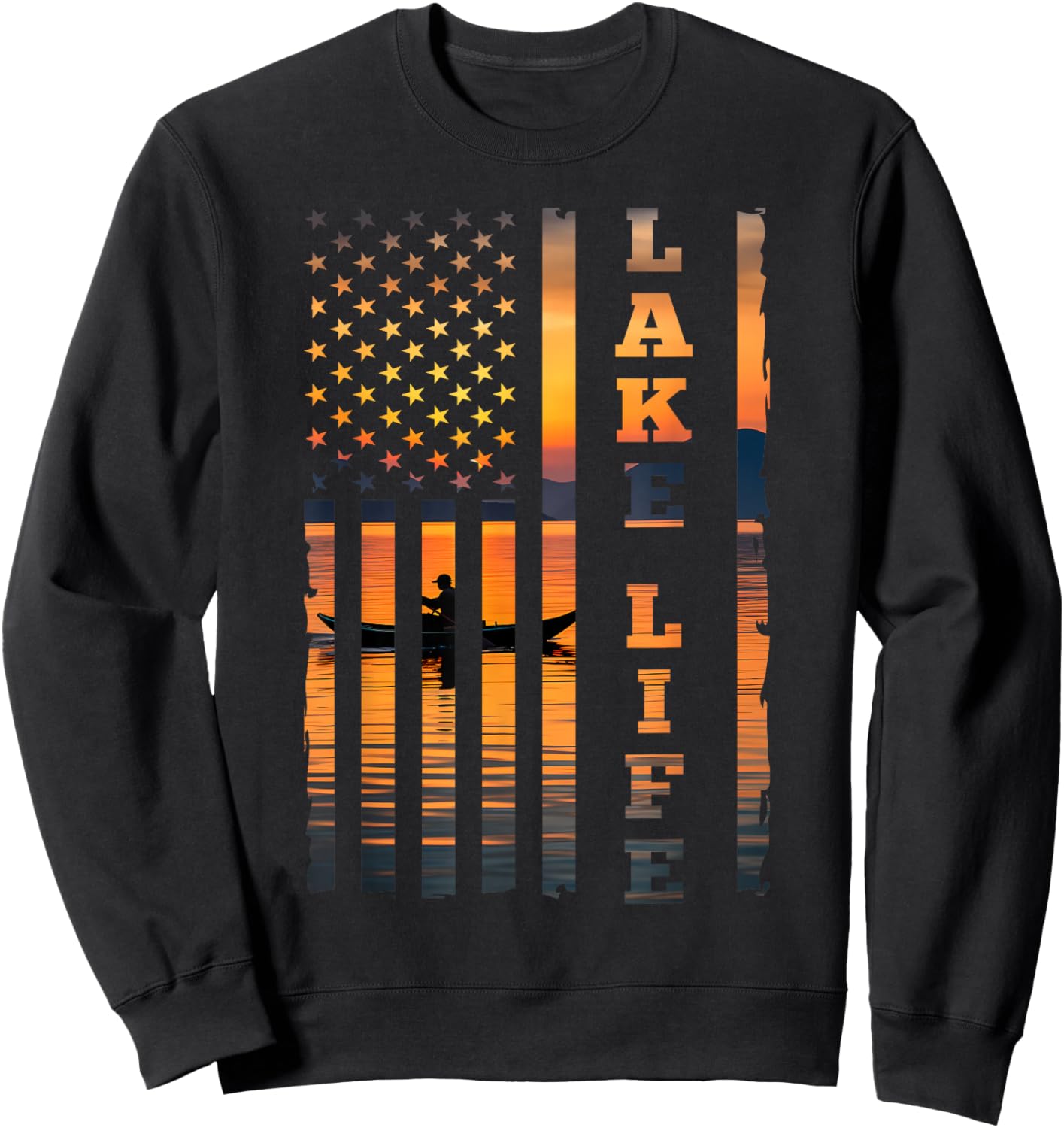 Vintage Lake Life Sweatshirt - Sweatshirt | Black