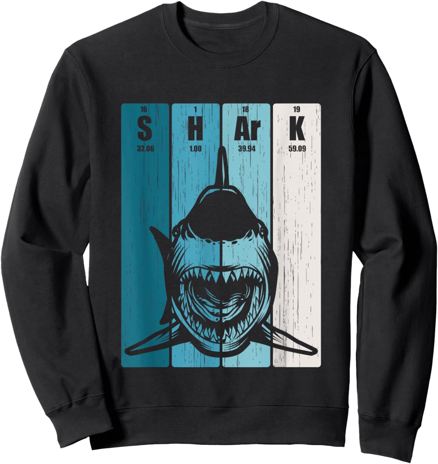 Funny Shark Periodic Table of Elements Shirt Shark Biologist Sweatshirt - Sweatshirt | Black