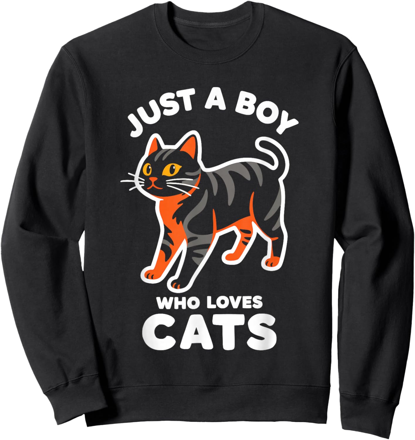 Just a Boy Who Loves Cats Sweatshirt - Sweatshirt | Black