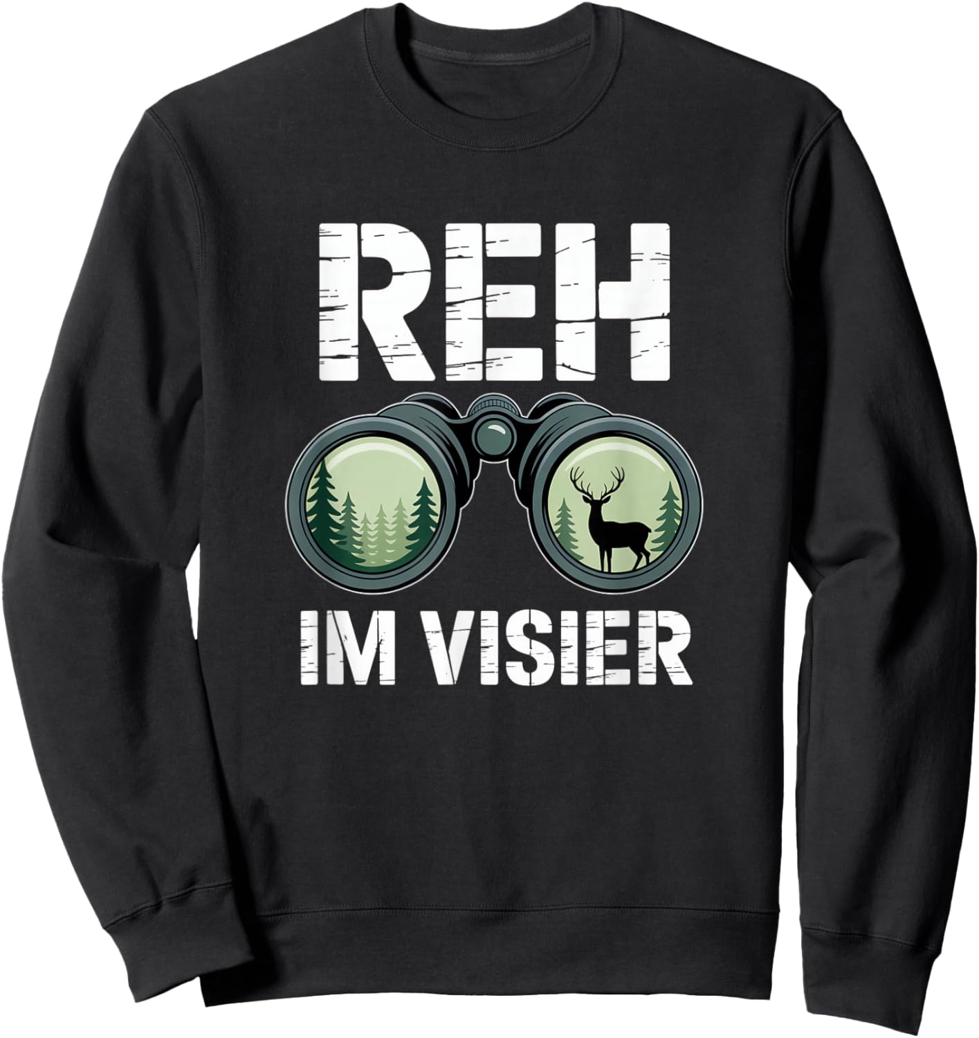 REH Im Visier Hirsch Jäger Jagd Jagen Sweatshirt - Sweatshirt | Black