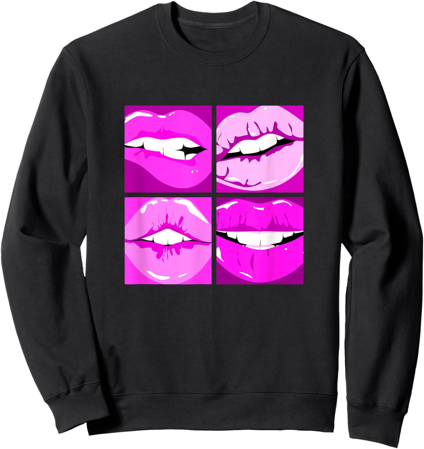 Pink Read My Lips Pink Graphic Sweatshirt - Sweatshirt | Black