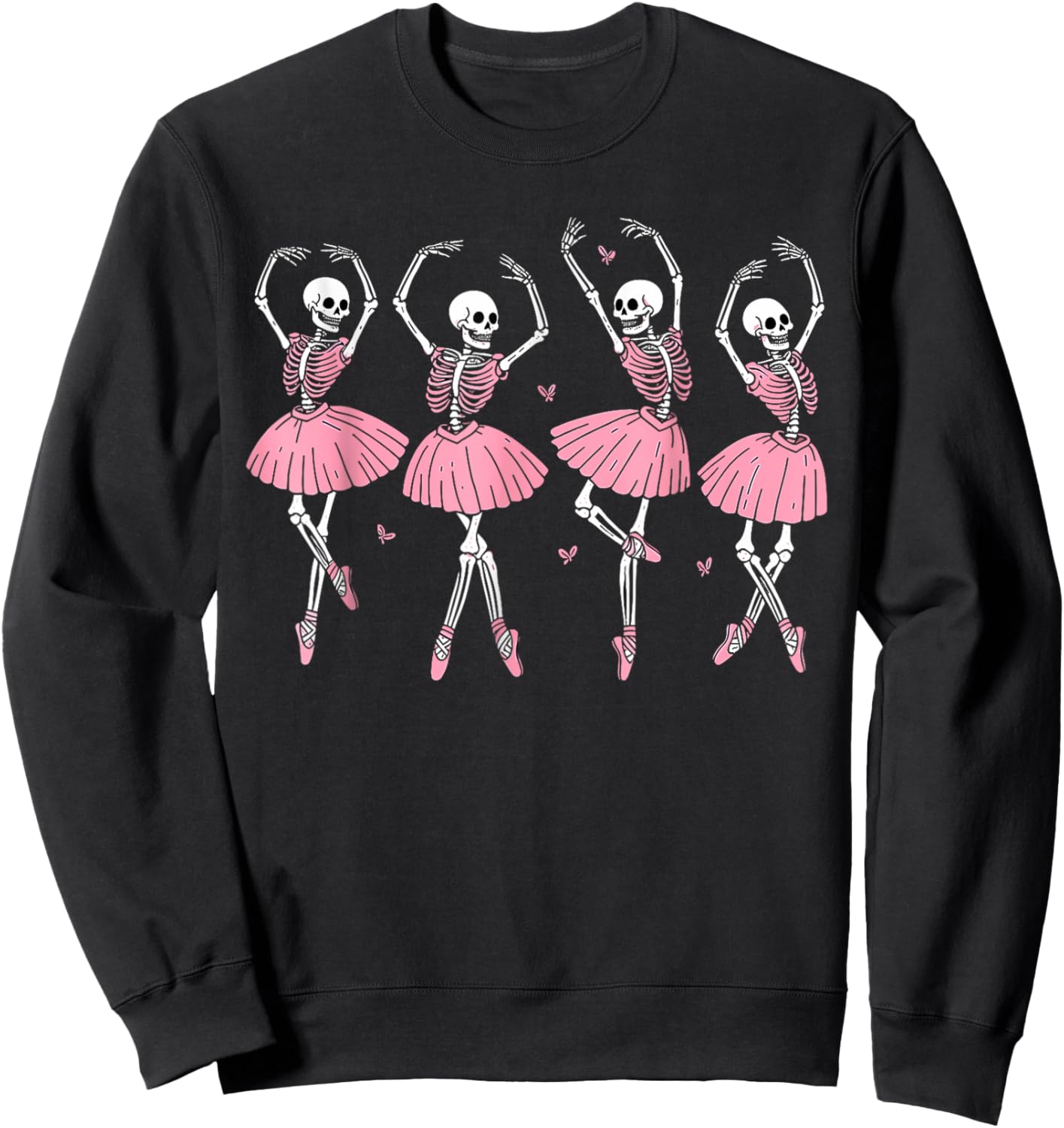 Skeleton Ballerinas Ballet Dance Cute Girl Halloween Costume Sweatshirt - Sweatshirt | Black
