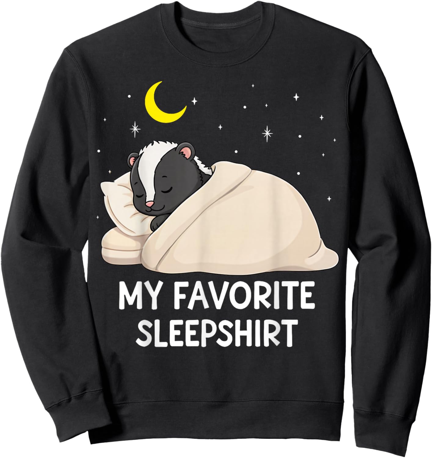 Funny Skunk Favorite Sleepshirt Pajama Zoo Boys Girls Kids Sweatshirt - Sweatshirt | Black