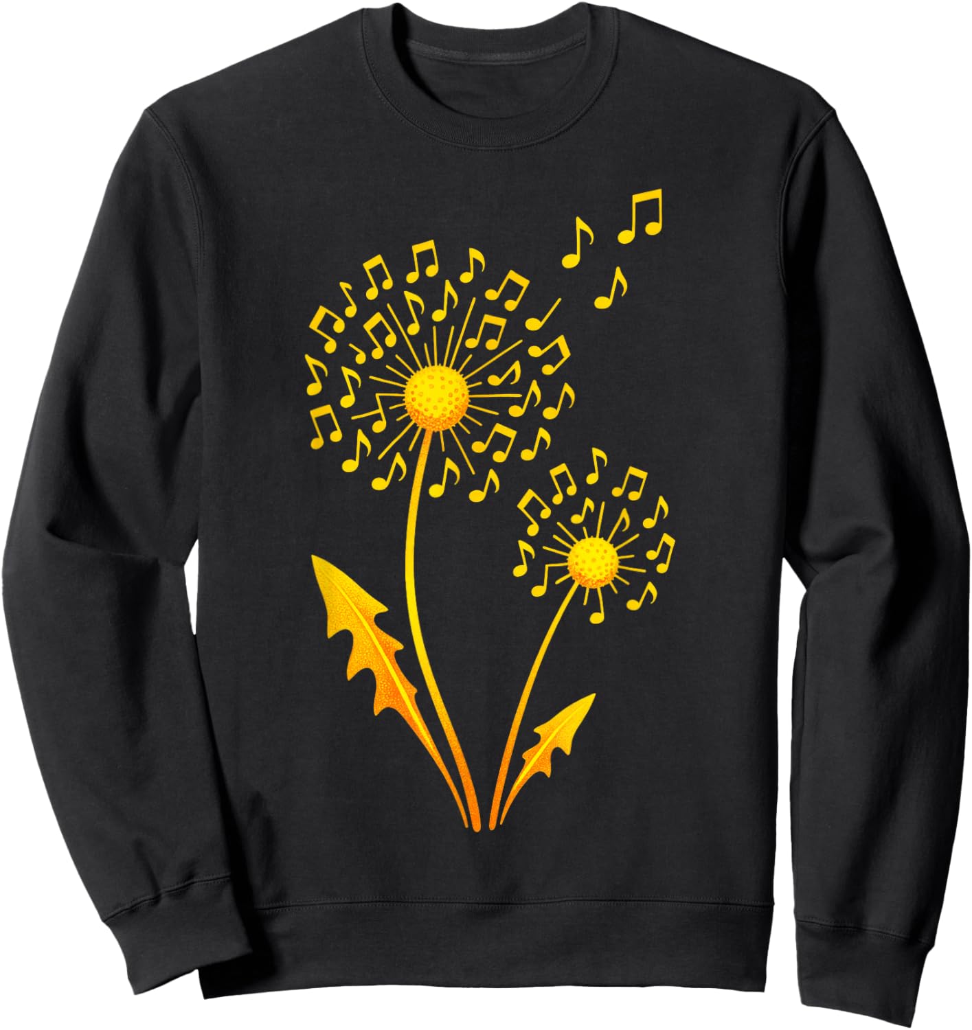 Musical Dandelion - Music Note Lovers Art Sweatshirt - Sweatshirt | Black