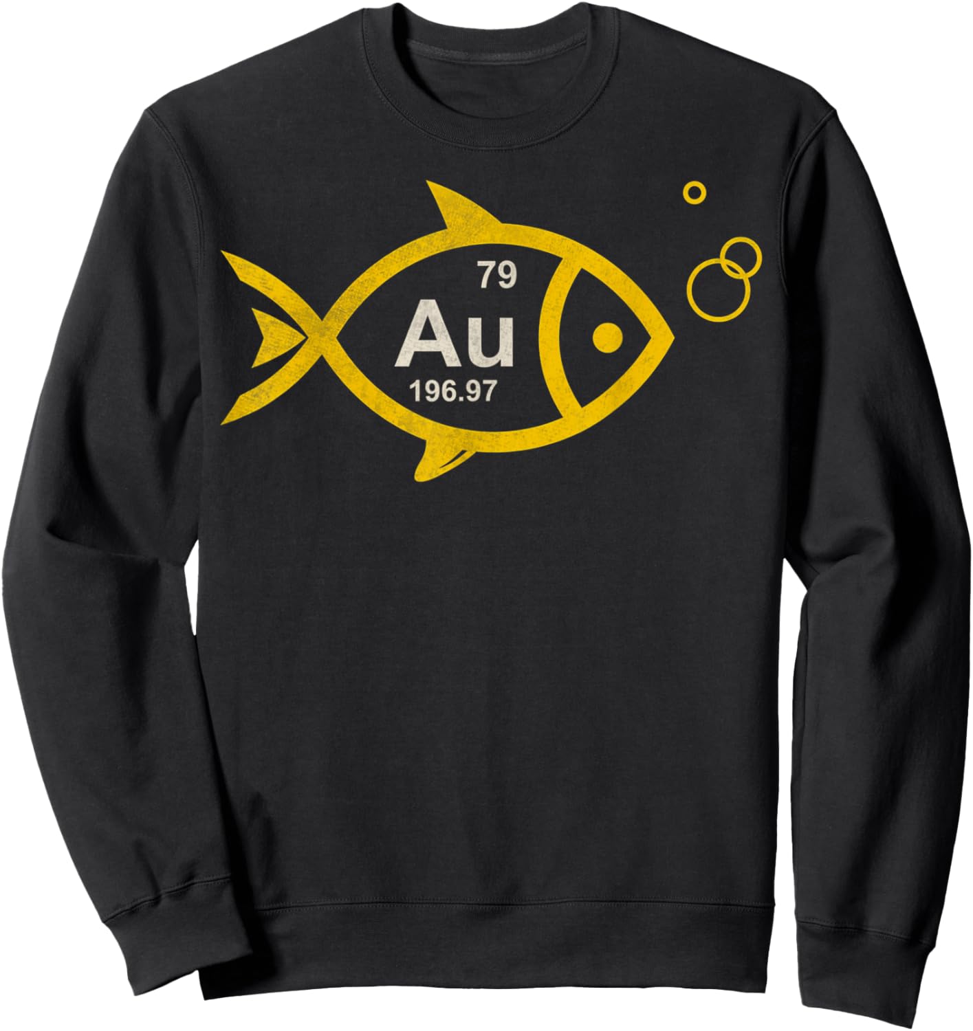 Vintage GoldFish Chemical Element Au Fishing Chemistry Sweatshirt - Sweatshirt | Black