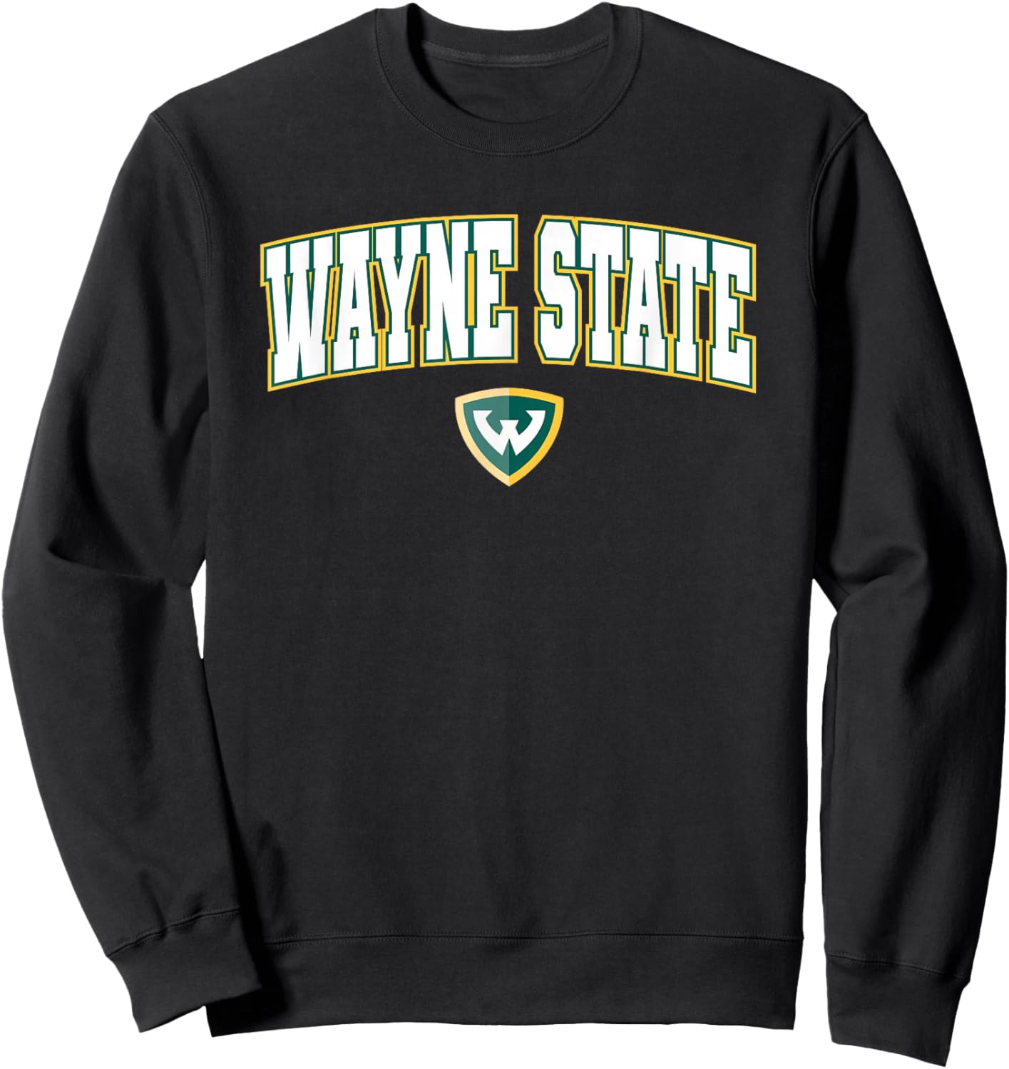 Wayne State University Warriors Arch Logo Sweatshirt - Sweatshirt | Black