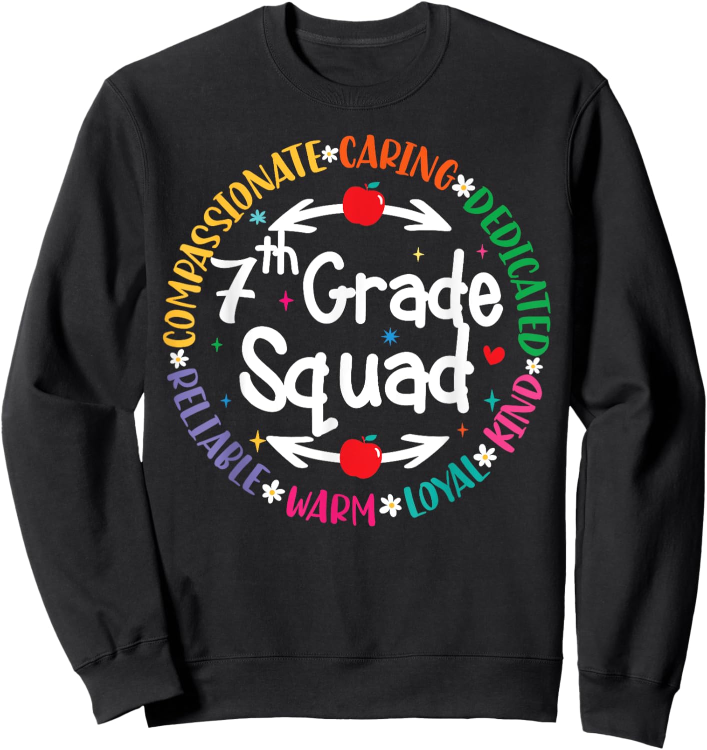 7th Grade Teacher Dream Team Back To School of Teaching Crew Sweatshirt - Sweatshirt | Black