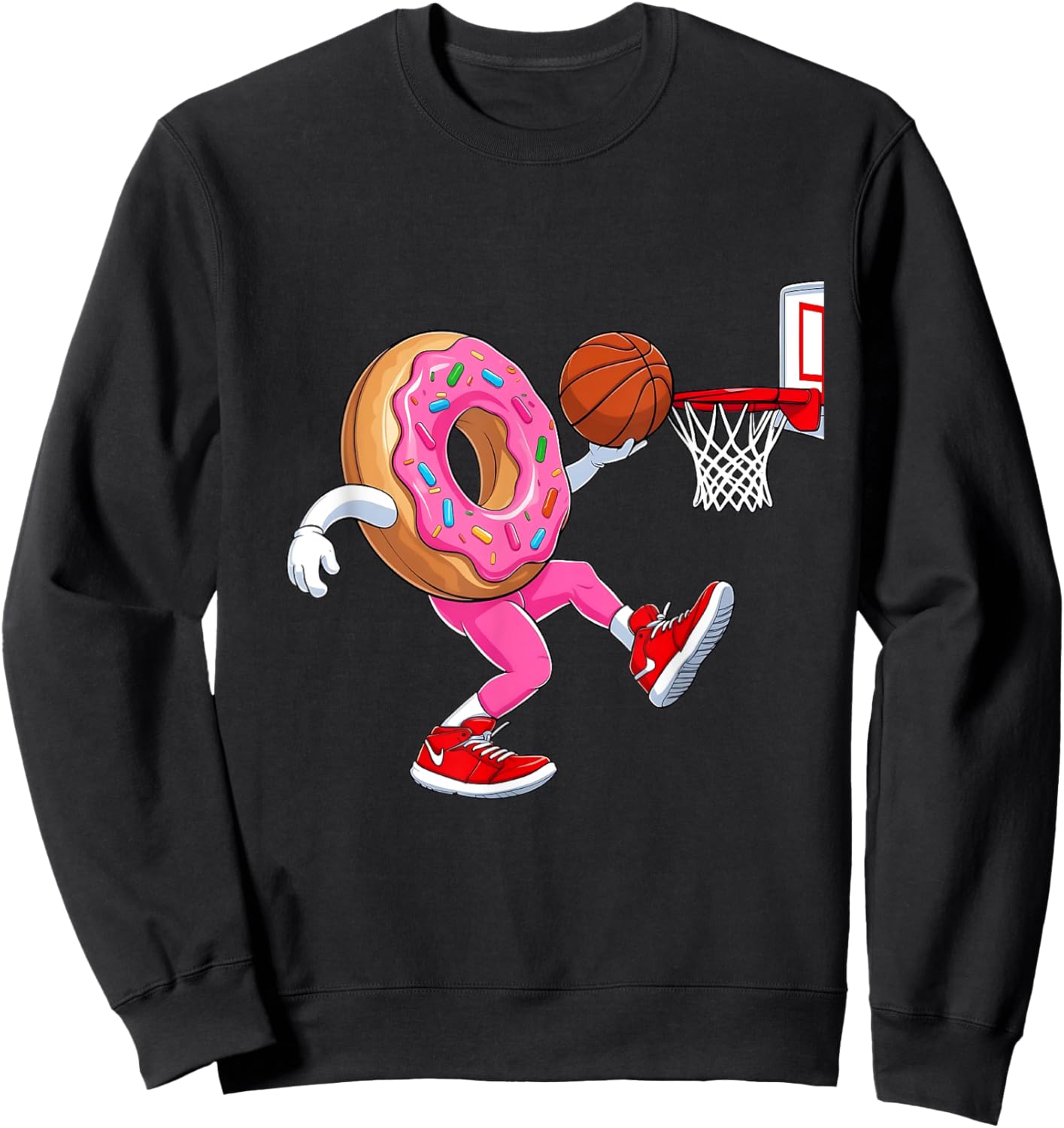 Donut Dunking Basketball Funny Food Sports design Sweatshirt - Sweatshirt | Black