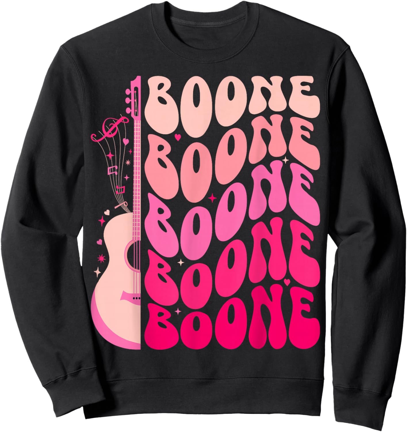 Retro Boone Personalized First Name Boone Groovy 80's Sweatshirt - Sweatshirt | Black