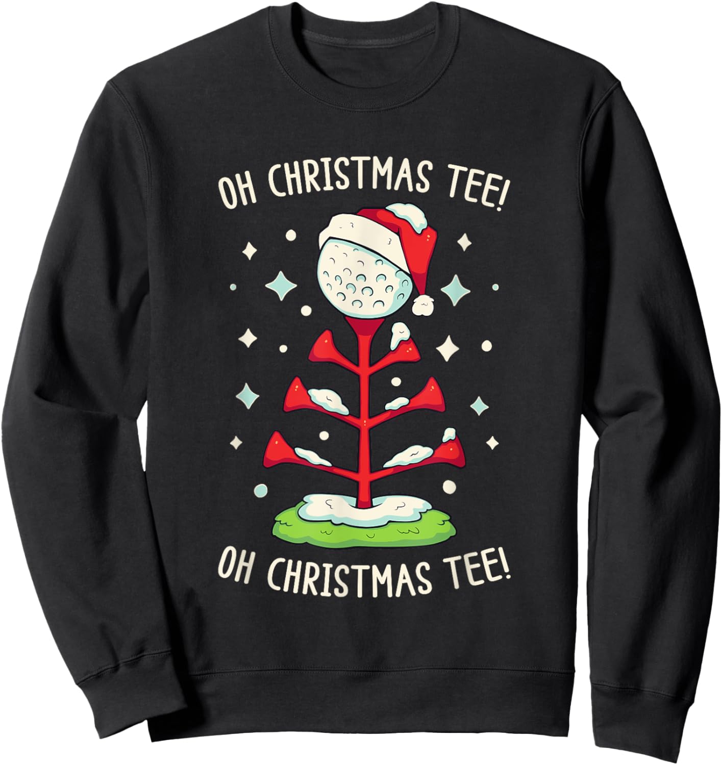 Funny Golf Christmas Shirt Oh Christmas Funny Pun Golf Sweatshirt - Sweatshirt | Black