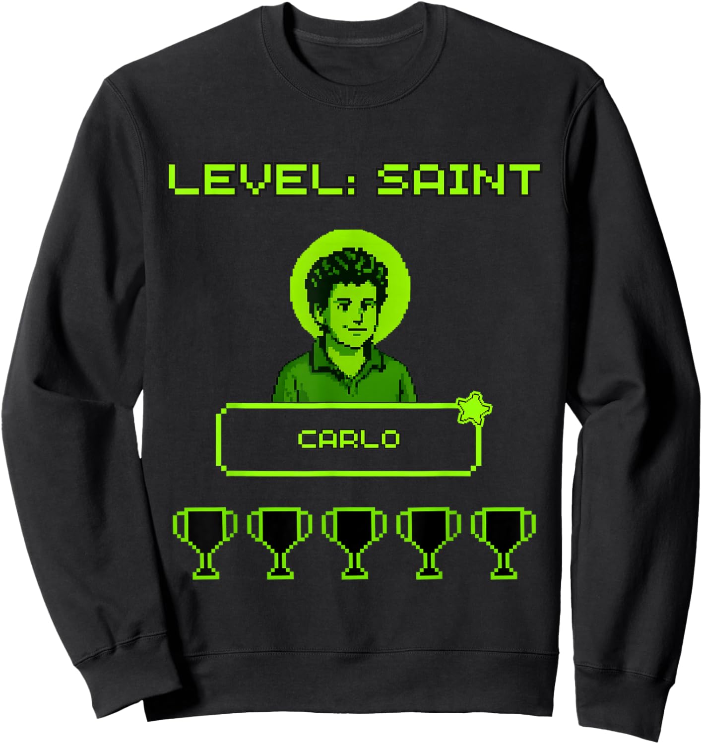 Catholic Saint Carlo, Gamer Trophy, All Saints Day Sweatshirt - Sweatshirt | Black