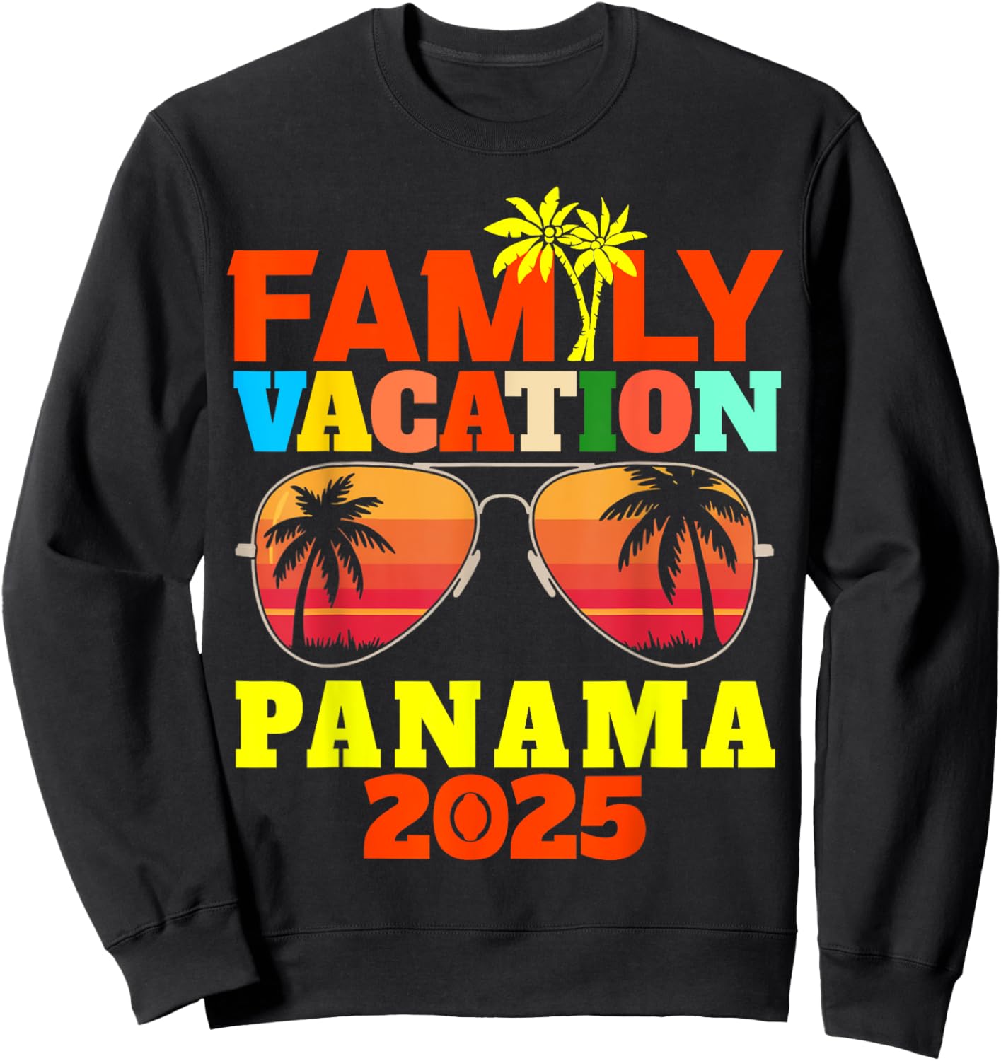 Panama Vacation Family Vacation 2025 Family Trip Matching Sweatshirt - Sweatshirt | Black