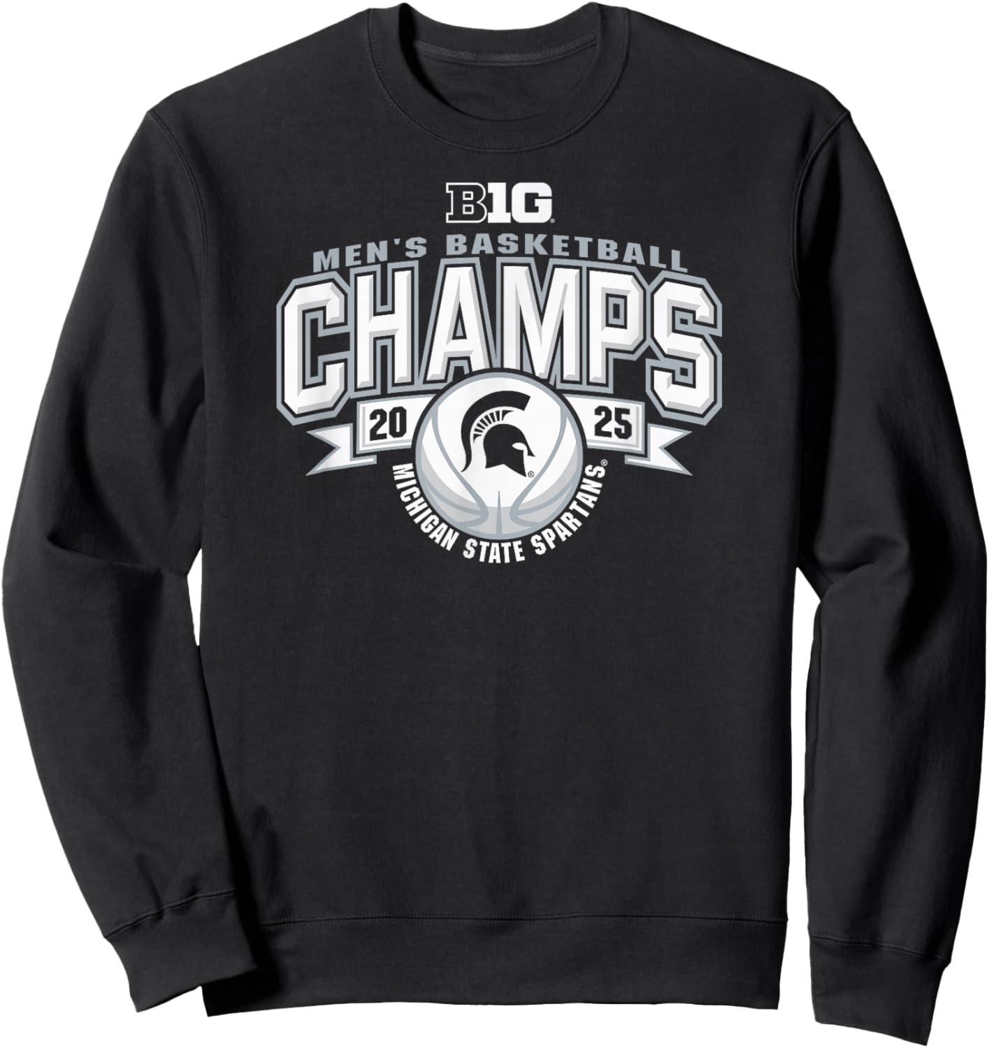 Michigan State Spartans Men's Basketball Big Ten Champs 2025 Sweatshirt - Sweatshirt | Black
