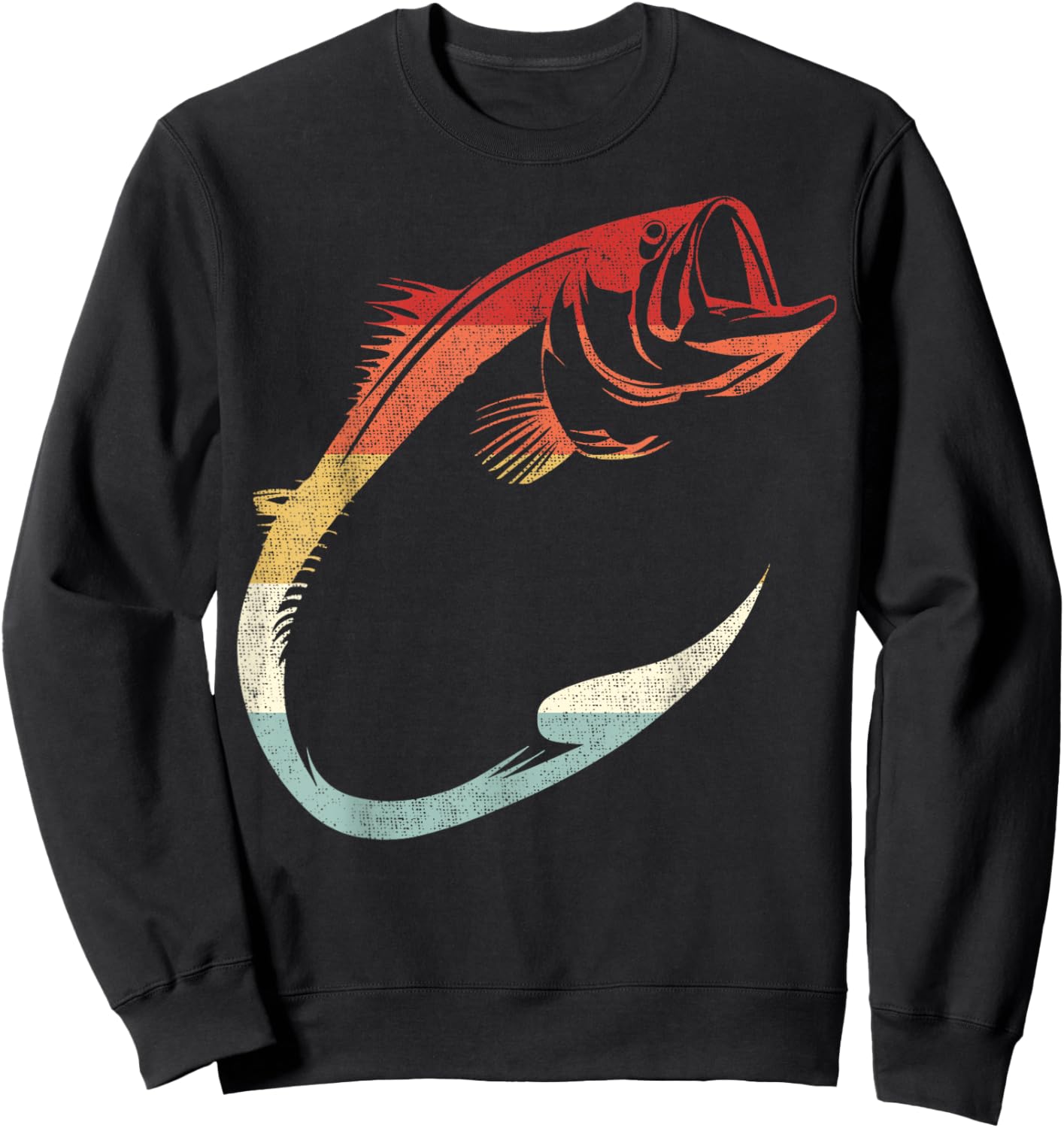 Cool Minimal Fish Hook Art for Fishing Enthusiasts Sweatshirt - Sweatshirt | Black