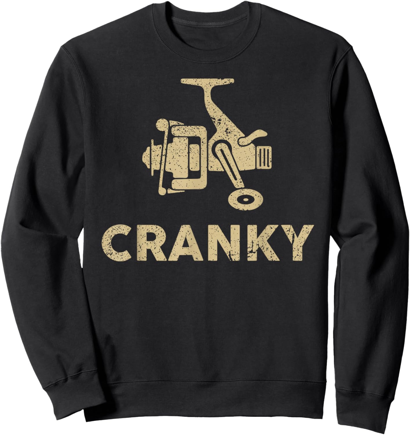 Funny Fishing , Cranky Fishing Reel Sweatshirt - Sweatshirt | Black