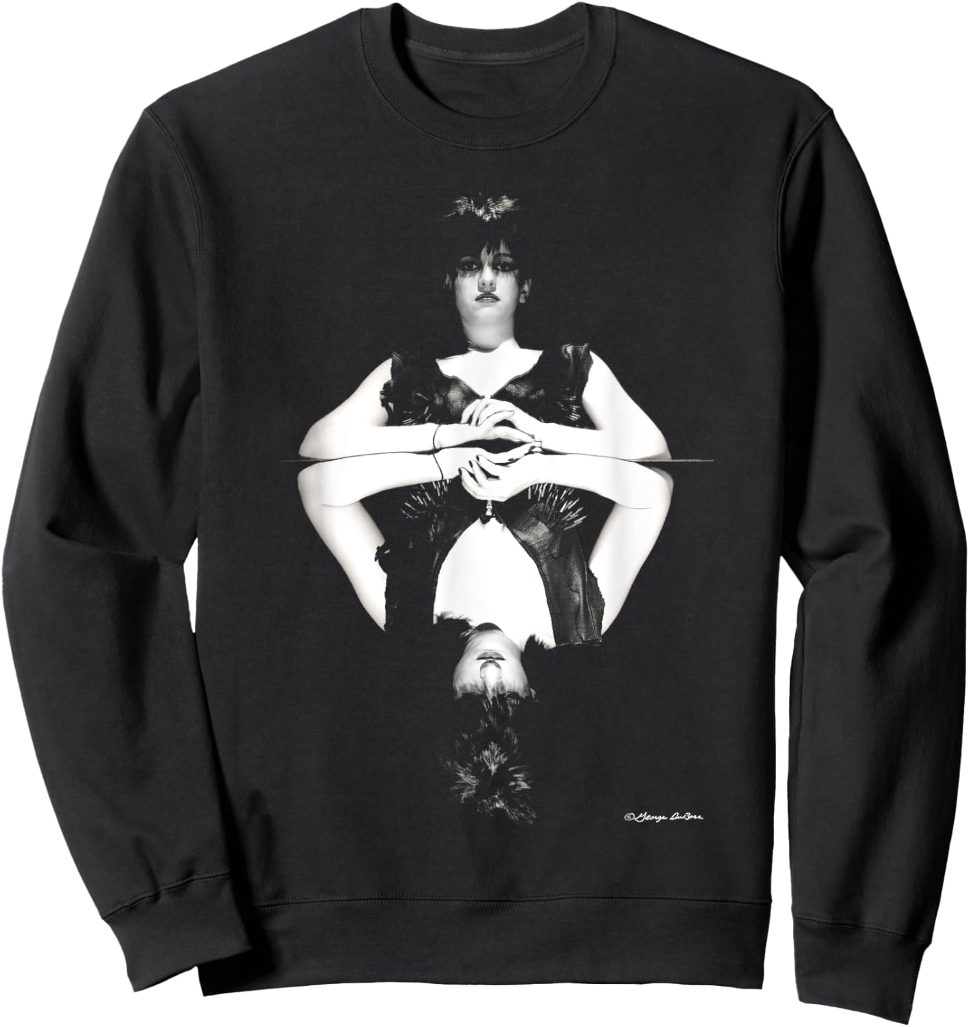 Lydia Lunch Queen Of Siam Outtake B&W By George DuBose Sweatshirt - Sweatshirt | Black