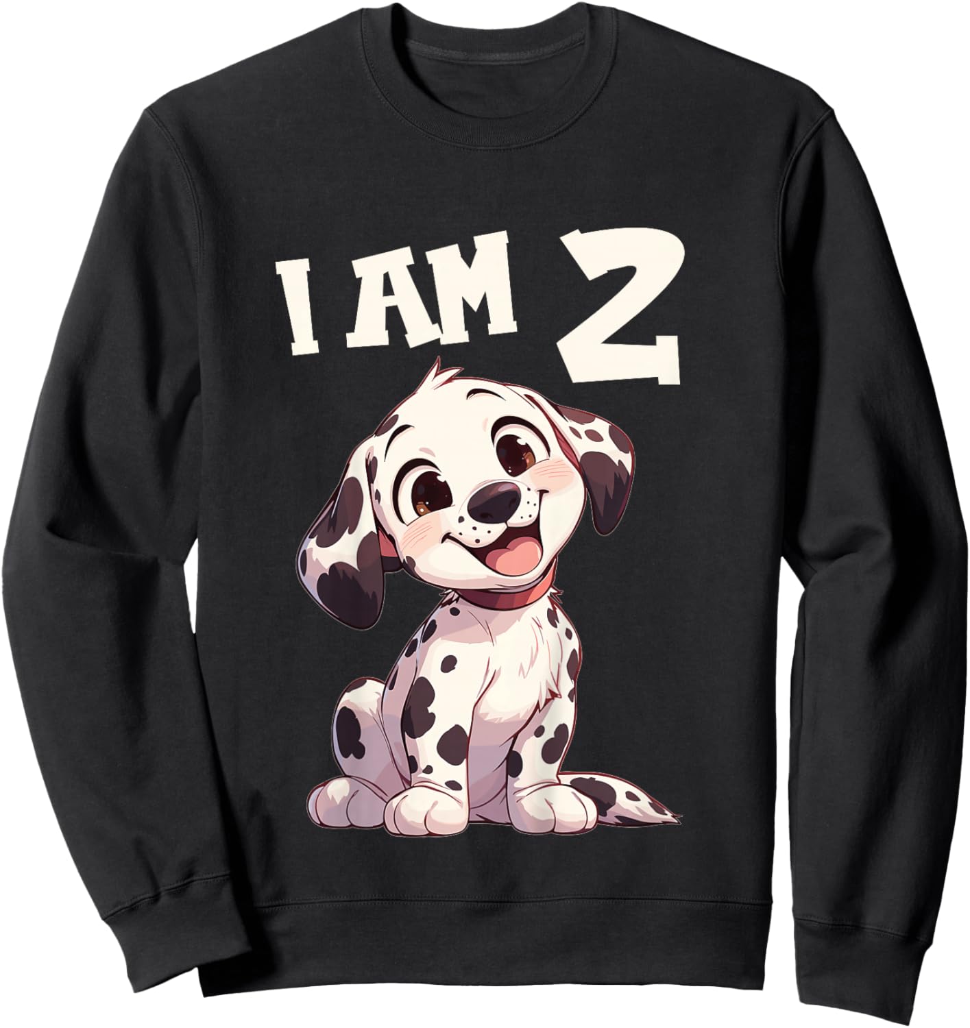 Kids 2 Years old 2th birthday Dalmatian Dogs Dalmatian Dog Sweatshirt - Sweatshirt | Black