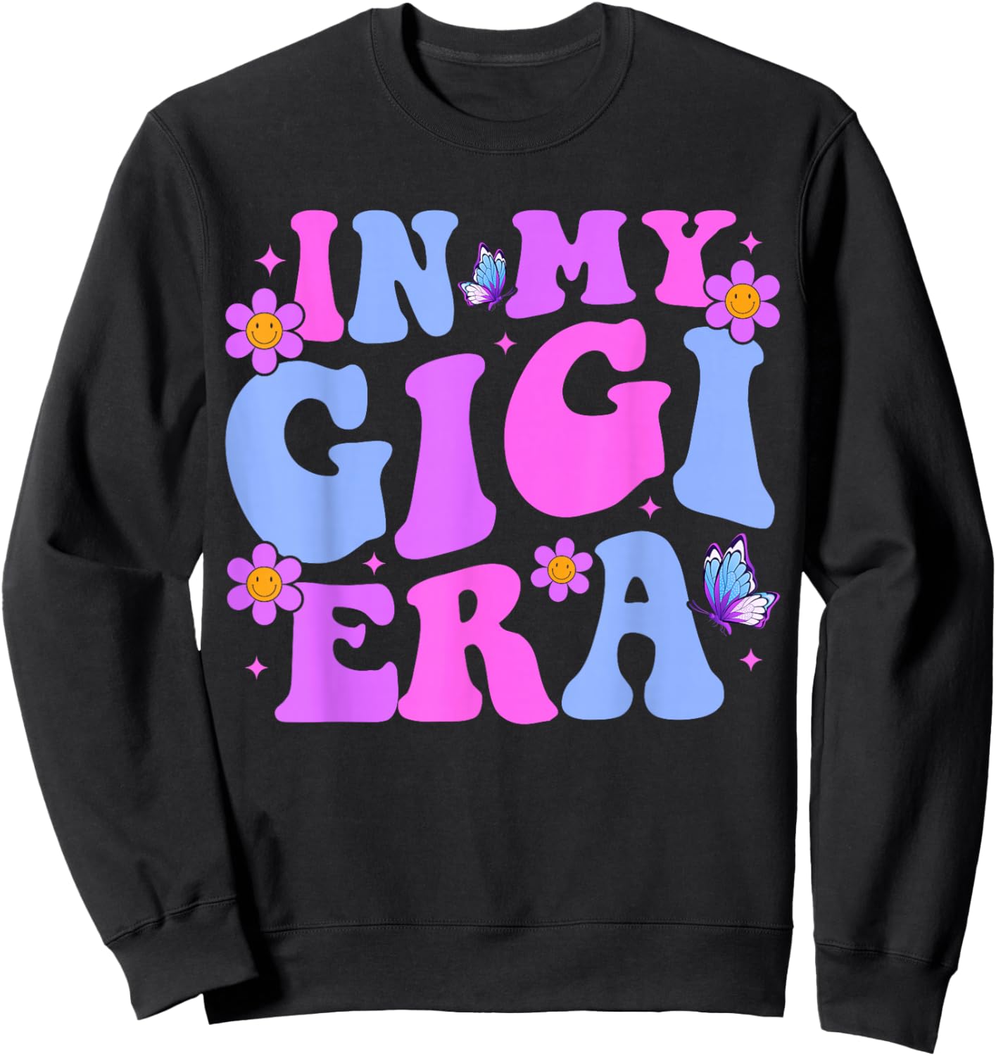 in My Gigi Era Pregnancy Announcement Grandma Mother's Day Sweatshirt - Sweatshirt | Black