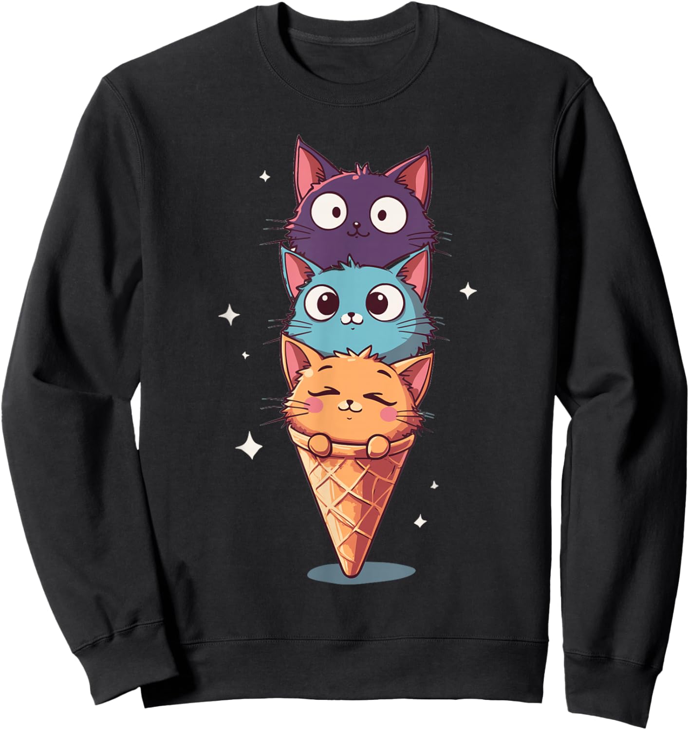 Kawaii Funny Men Women Girls Kids Sweatshirt - Sweatshirt | Black