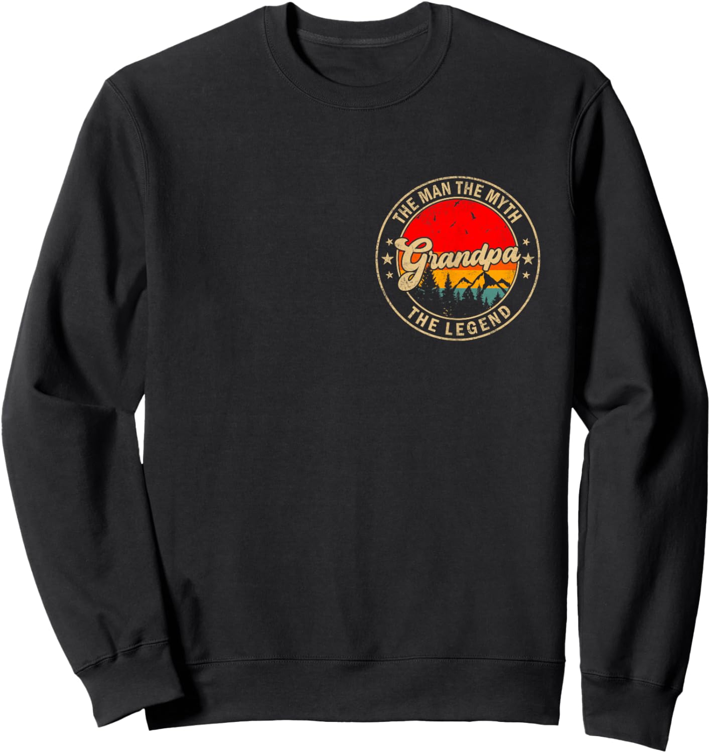 Grandpa The Man The Myth The Legend Vintage Retro for Papa Sweatshirt - Sweatshirt | Black