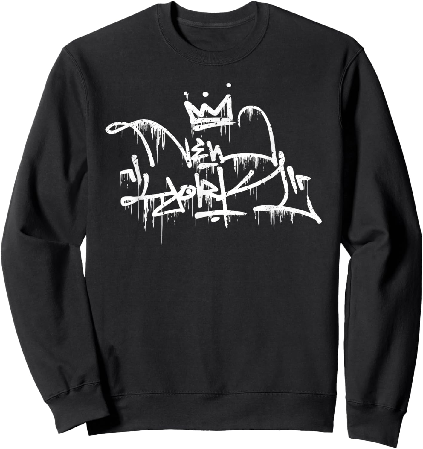 New York Graffiti Drip Sweatshirt - Sweatshirt | Black