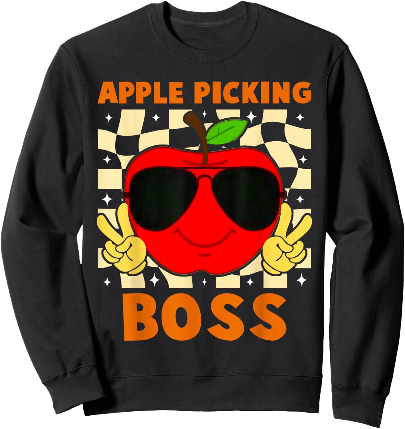 Apple Picking Boss Apples Orchard Pumpkin Farm Family Trip Sweatshirt - Sweatshirt | Black