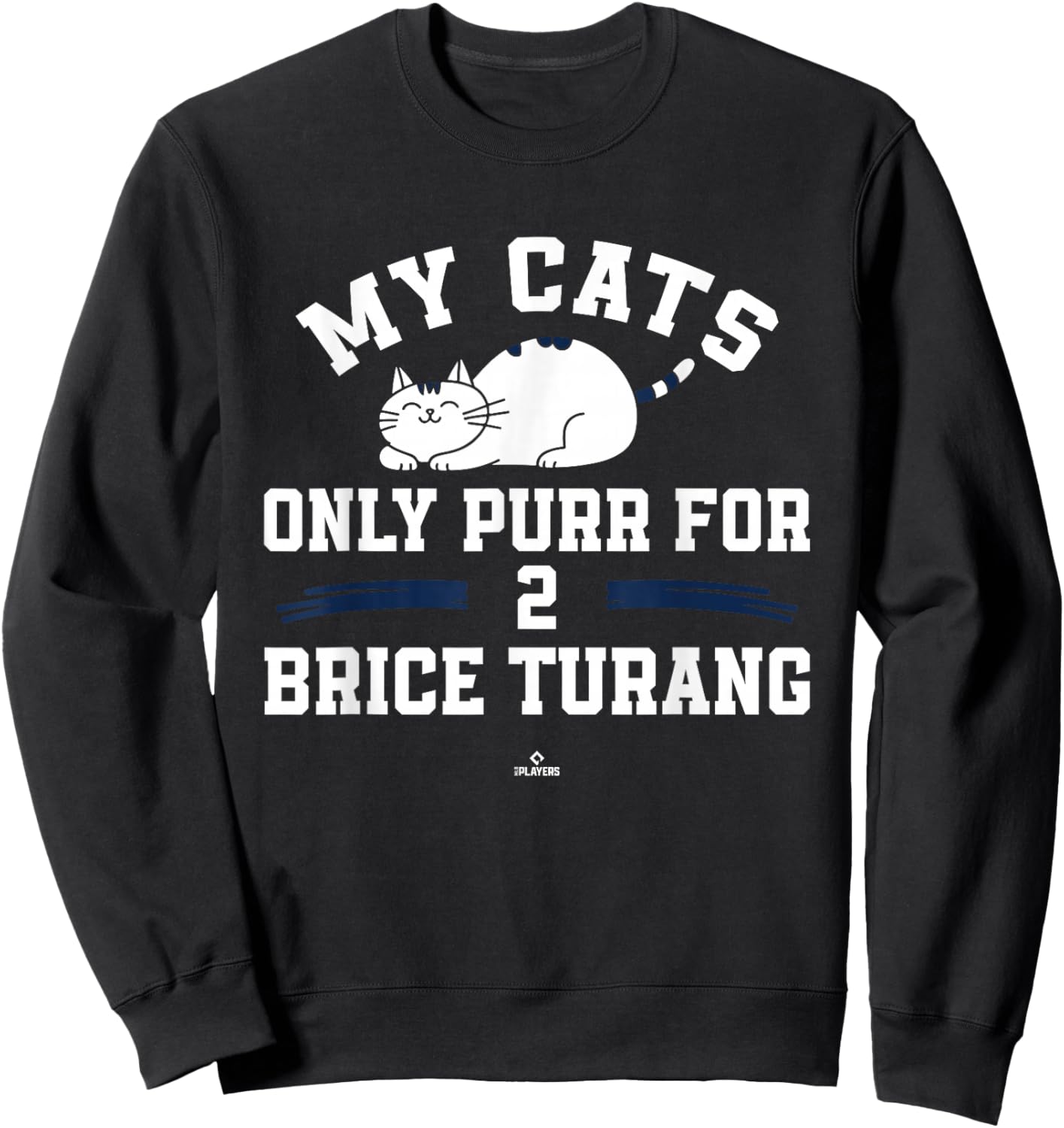 Cat Lovers for Brice Turang Milwaukee Baseball MLBPA Sweatshirt - Sweatshirt | Black