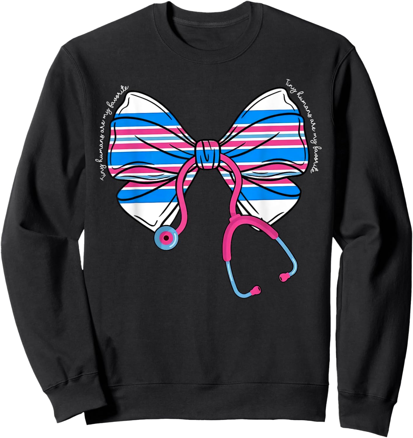 Labor And Delivery Nurse Coquette Stethoscope Baby Blanket Sweatshirt - Sweatshirt | Black
