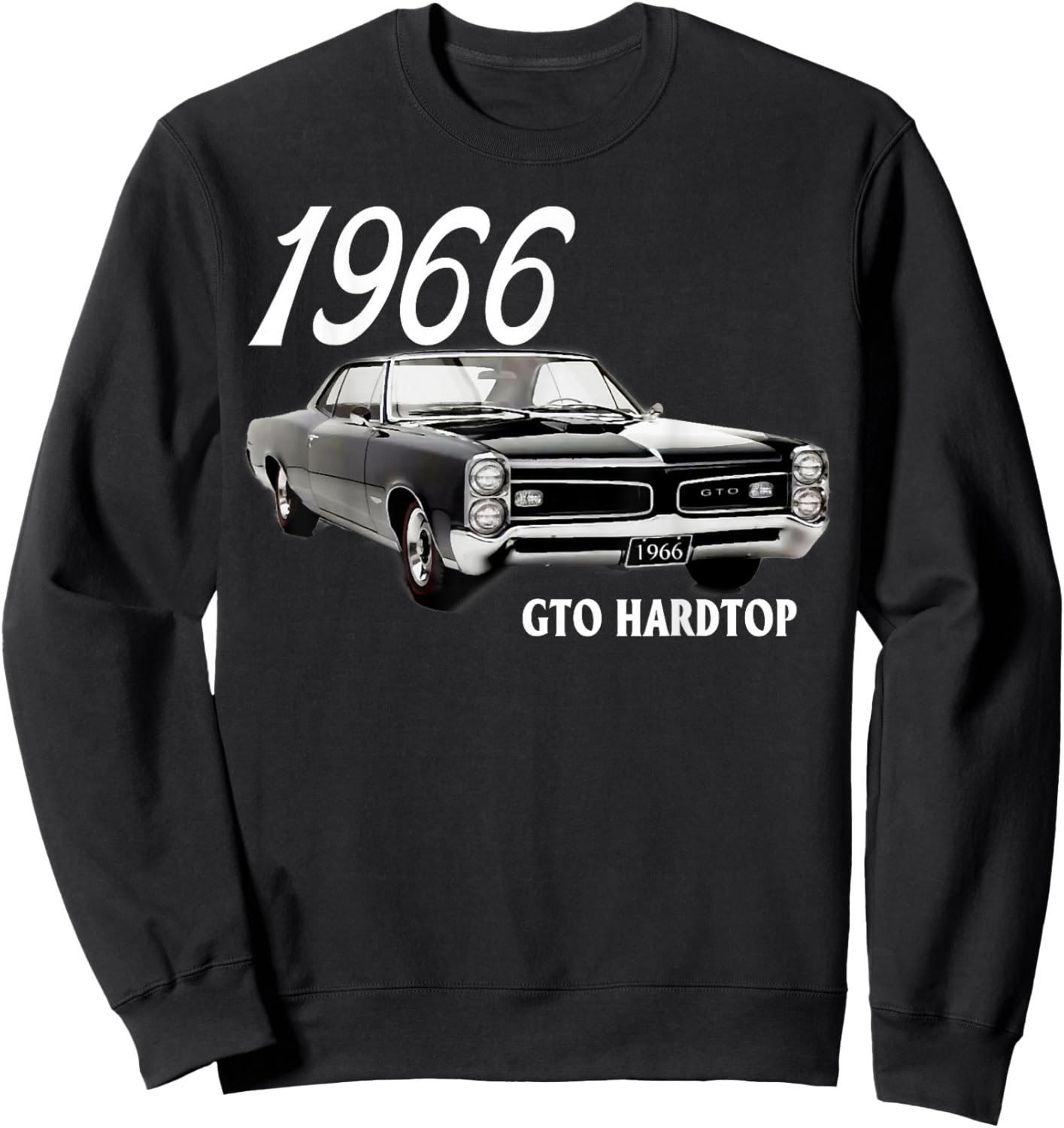 1966 66 GTO Classic Car Old School Muscle Yellow Car Sweatshirt - Sweatshirt | Black