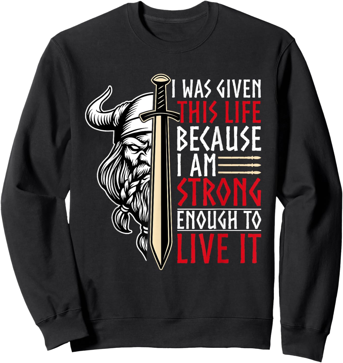 Viking Art Men Women Nordic Myth Valhalla Vikings Sweatshirt - Sweatshirt | Black